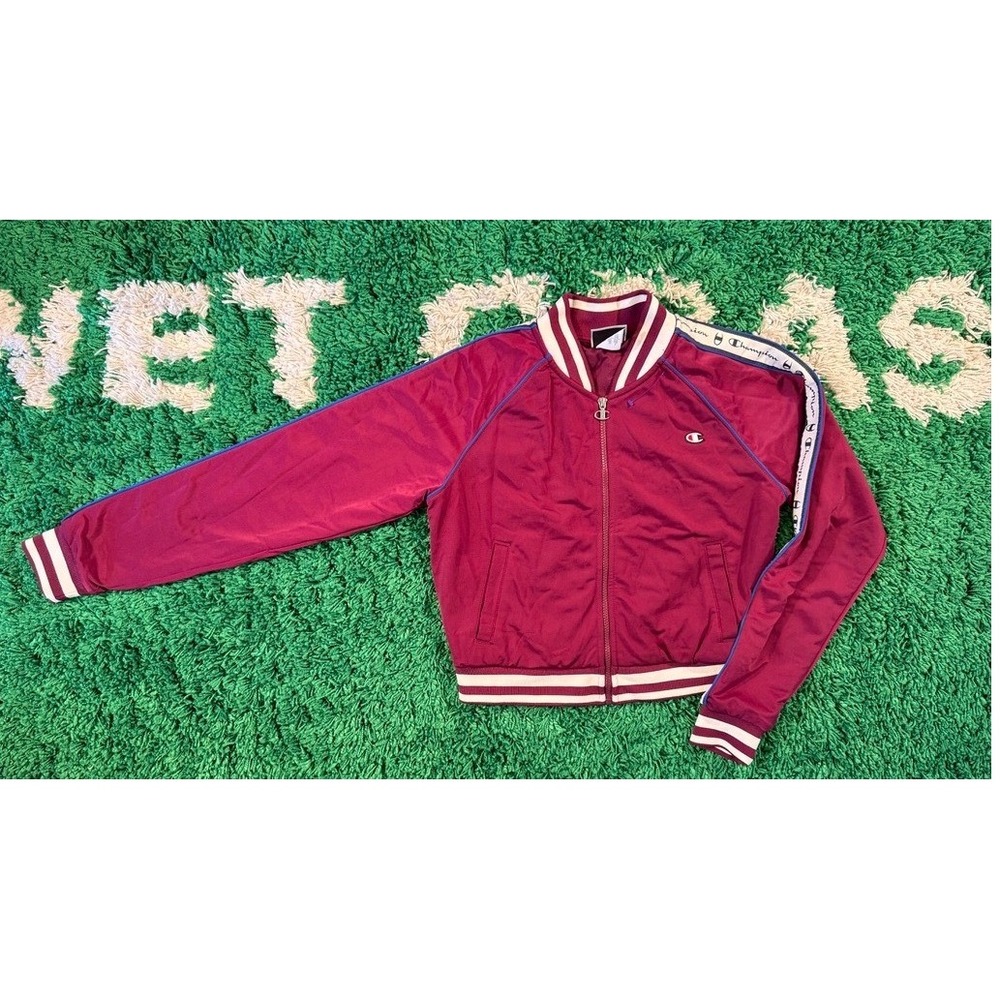 Champion track jacket in a vibrant magenta